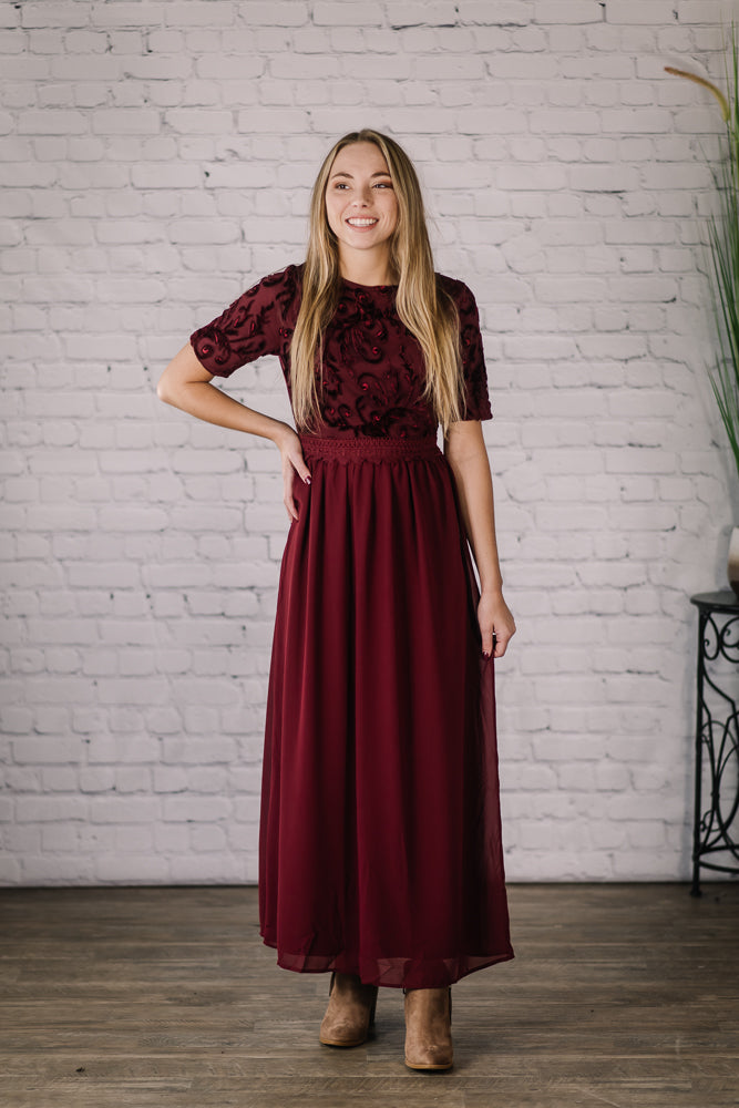 Dare Me Velvet Lace Maxi Dress