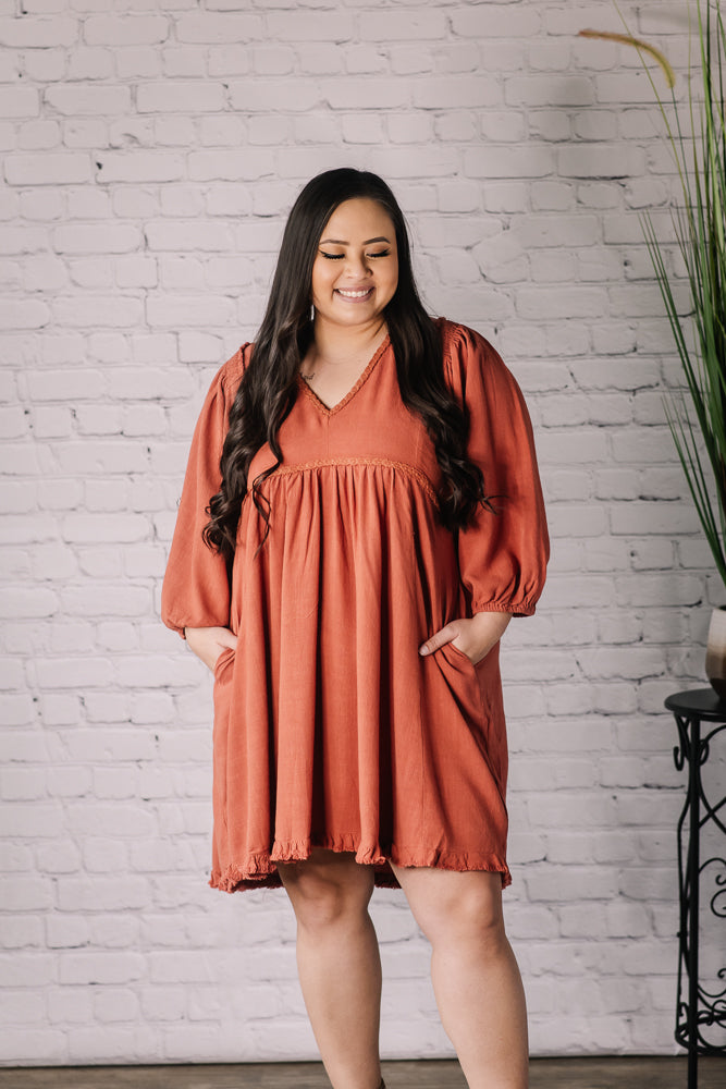 orange babydoll dress Serenity Babydoll Dress